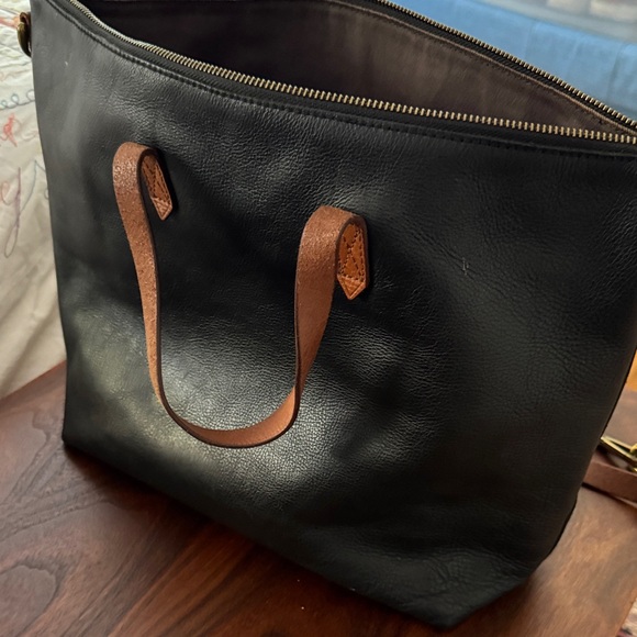Madewell Leather Tote Bag with Brown Straps - Picture 3 of 4